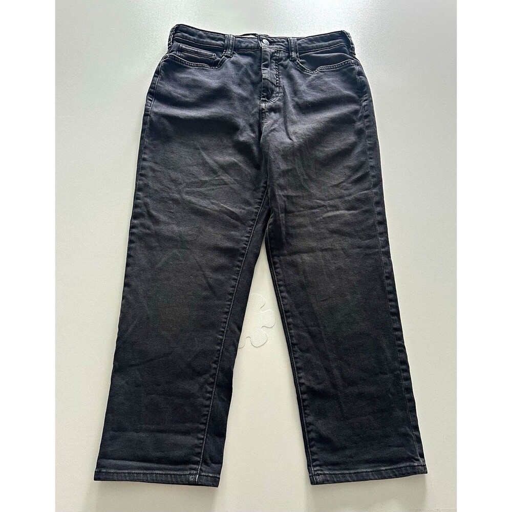 Anthropologie Pilcro & The Letterpress Sz 28 Straight Leg Cropped Jeans Black